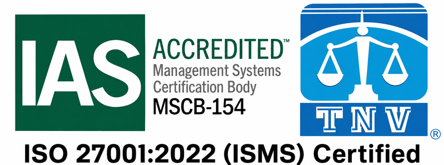 IAS Accredited Management Systems Certification Body MSCB-154 — TNV — ISO 27001:2022 (ISMS) Certified